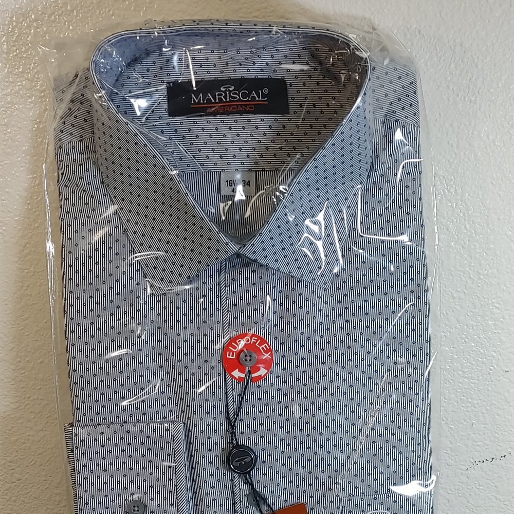 MARISCAL AMERICANO MEN'S DRESS SHIRT SIZE 16 1/2-34 42cm new in package w/ tags